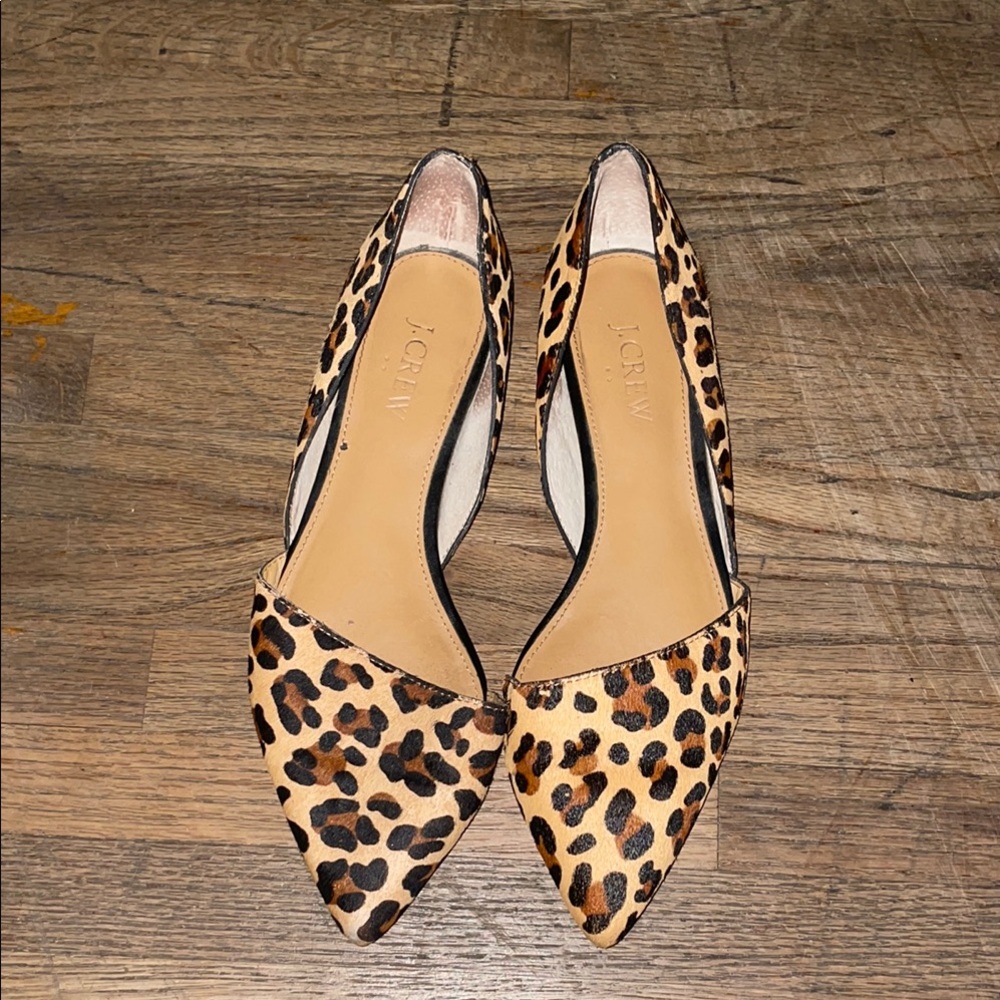 J. Crew Brown and Black Leopard Print Flats